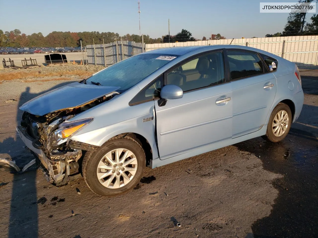 2012 Toyota Prius Plug-In VIN: JTDKN3DP9C3007759 Lot: 77267104