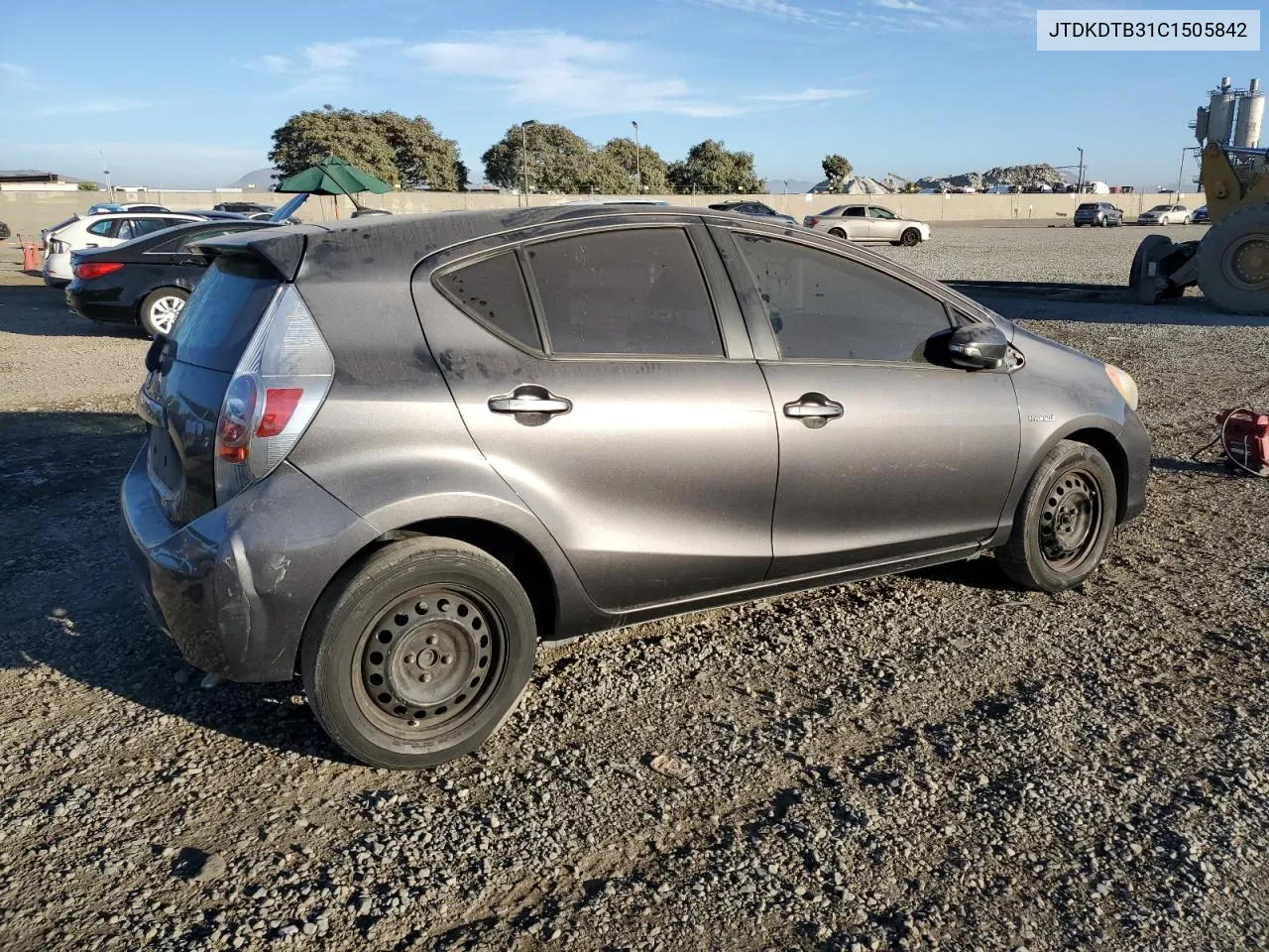 2012 Toyota Prius C VIN: JTDKDTB31C1505842 Lot: 77673604