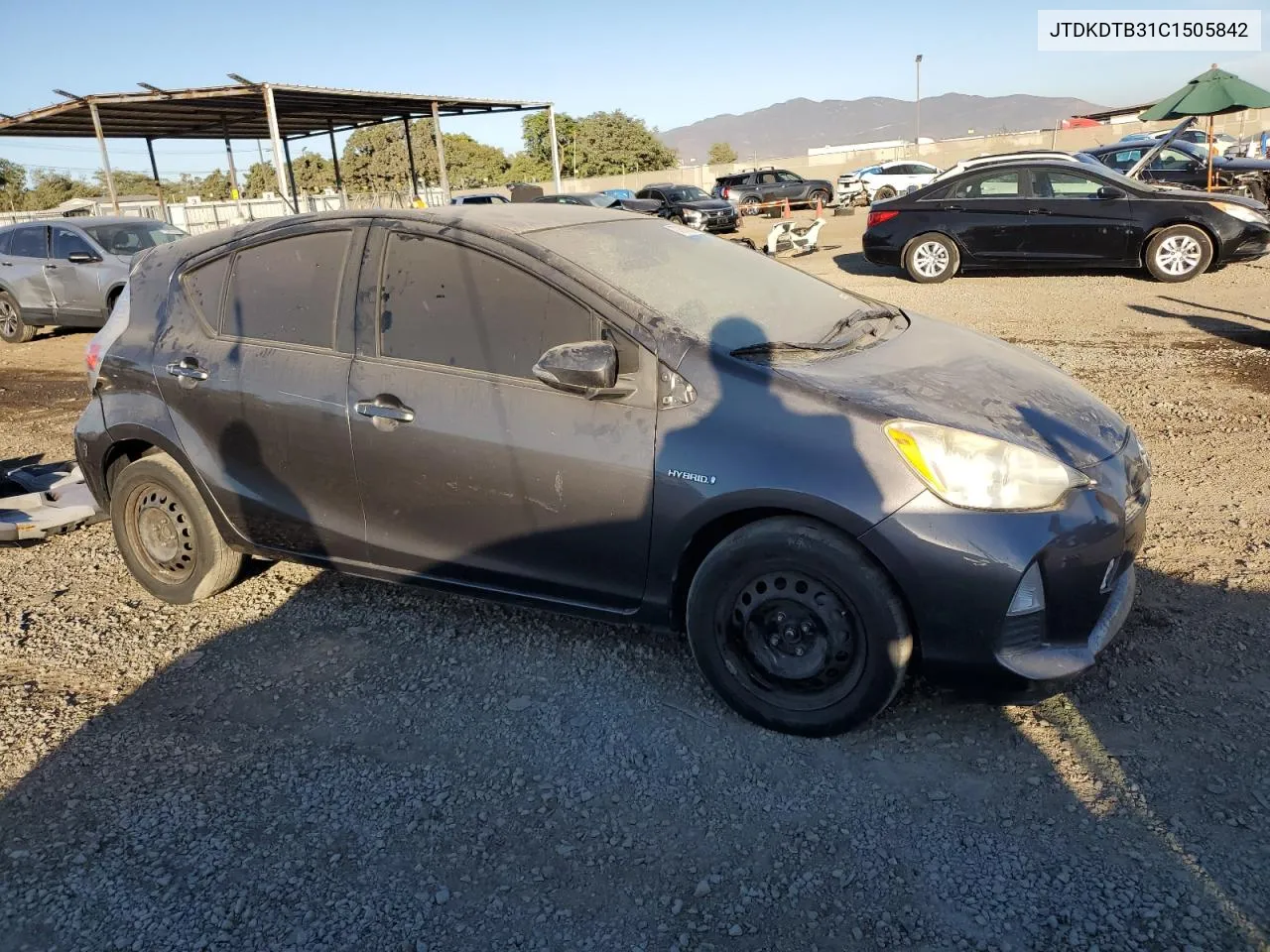 2012 Toyota Prius C VIN: JTDKDTB31C1505842 Lot: 77673604