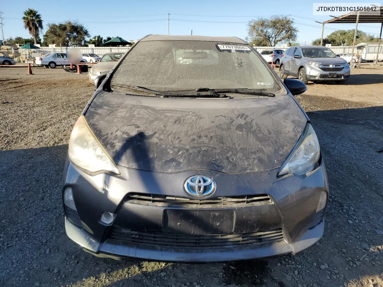 JTDKDTB31C1505842 2012 Toyota Prius C