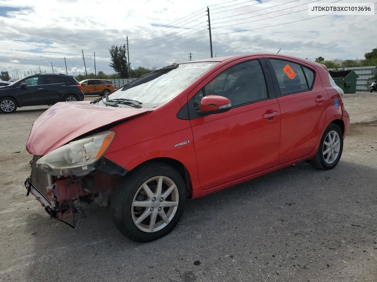 2012 Toyota Prius C VIN: JTDKDTB3XC1013696 Lot: 79114394