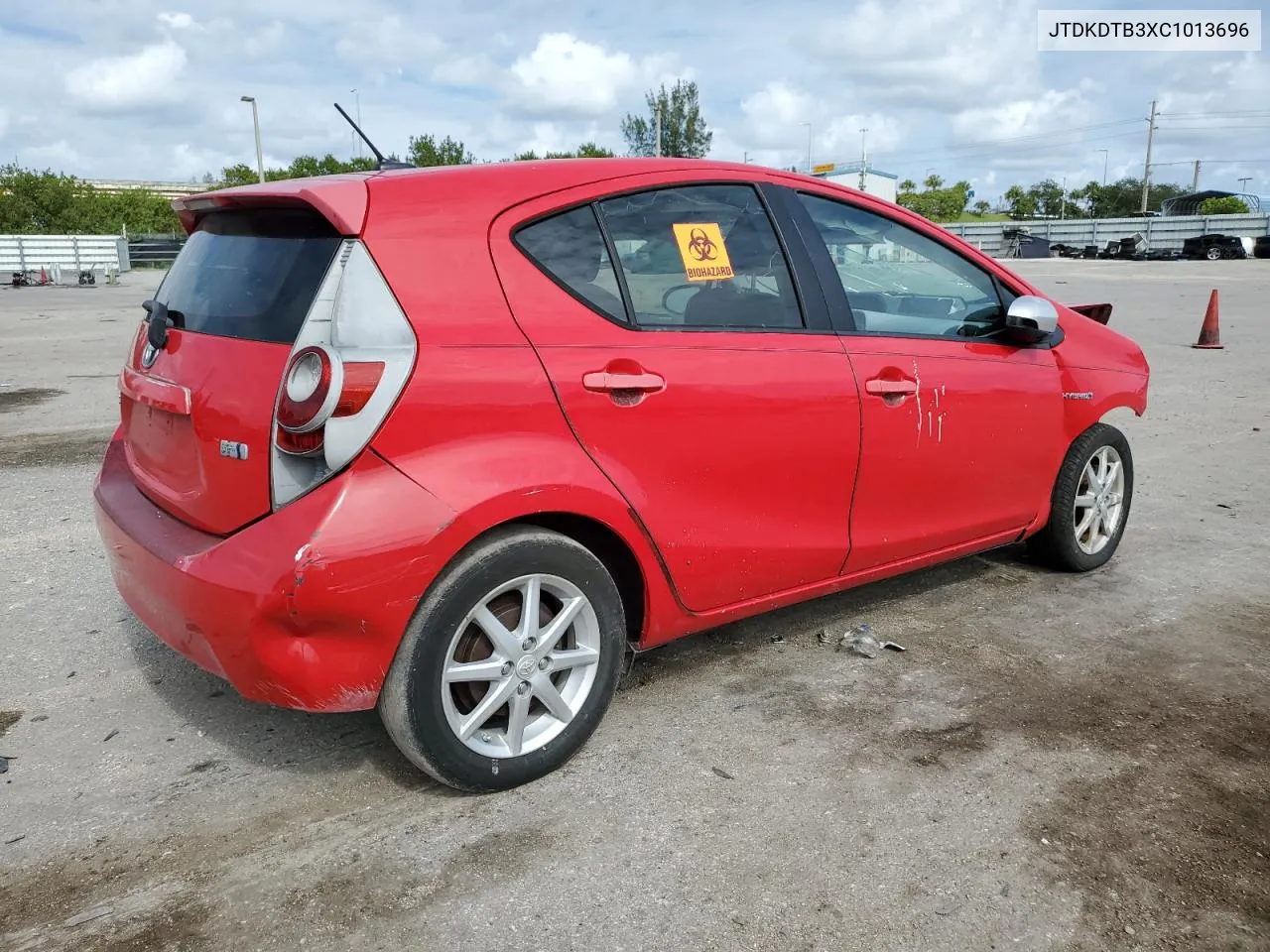 2012 Toyota Prius C VIN: JTDKDTB3XC1013696 Lot: 79114394