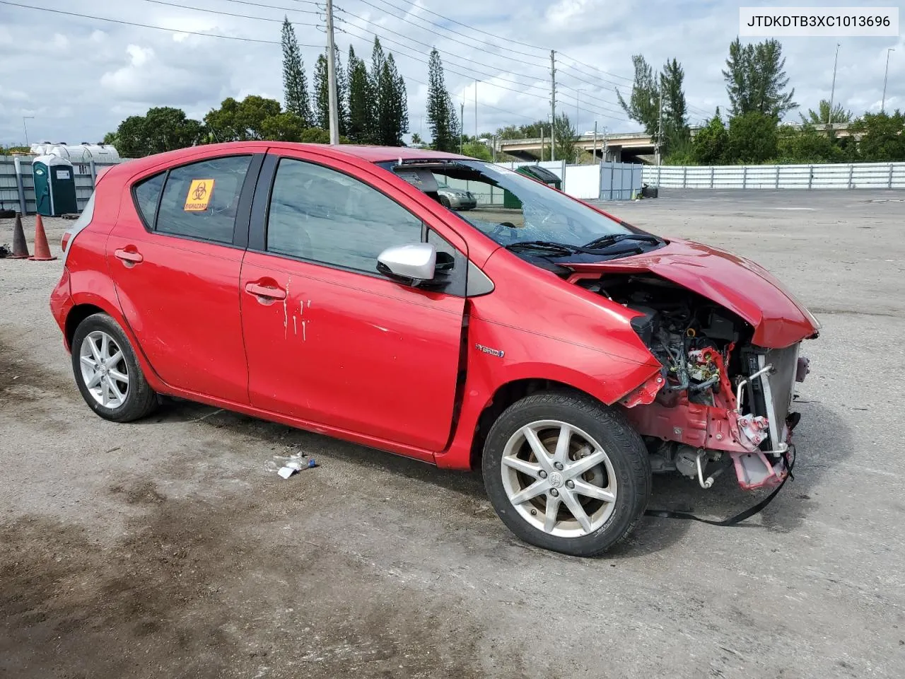 2012 Toyota Prius C VIN: JTDKDTB3XC1013696 Lot: 79114394