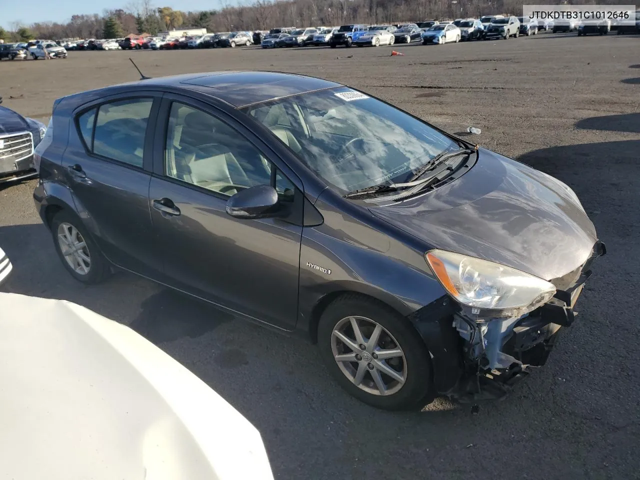 2012 Toyota Prius C VIN: JTDKDTB31C1012646 Lot: 80339064