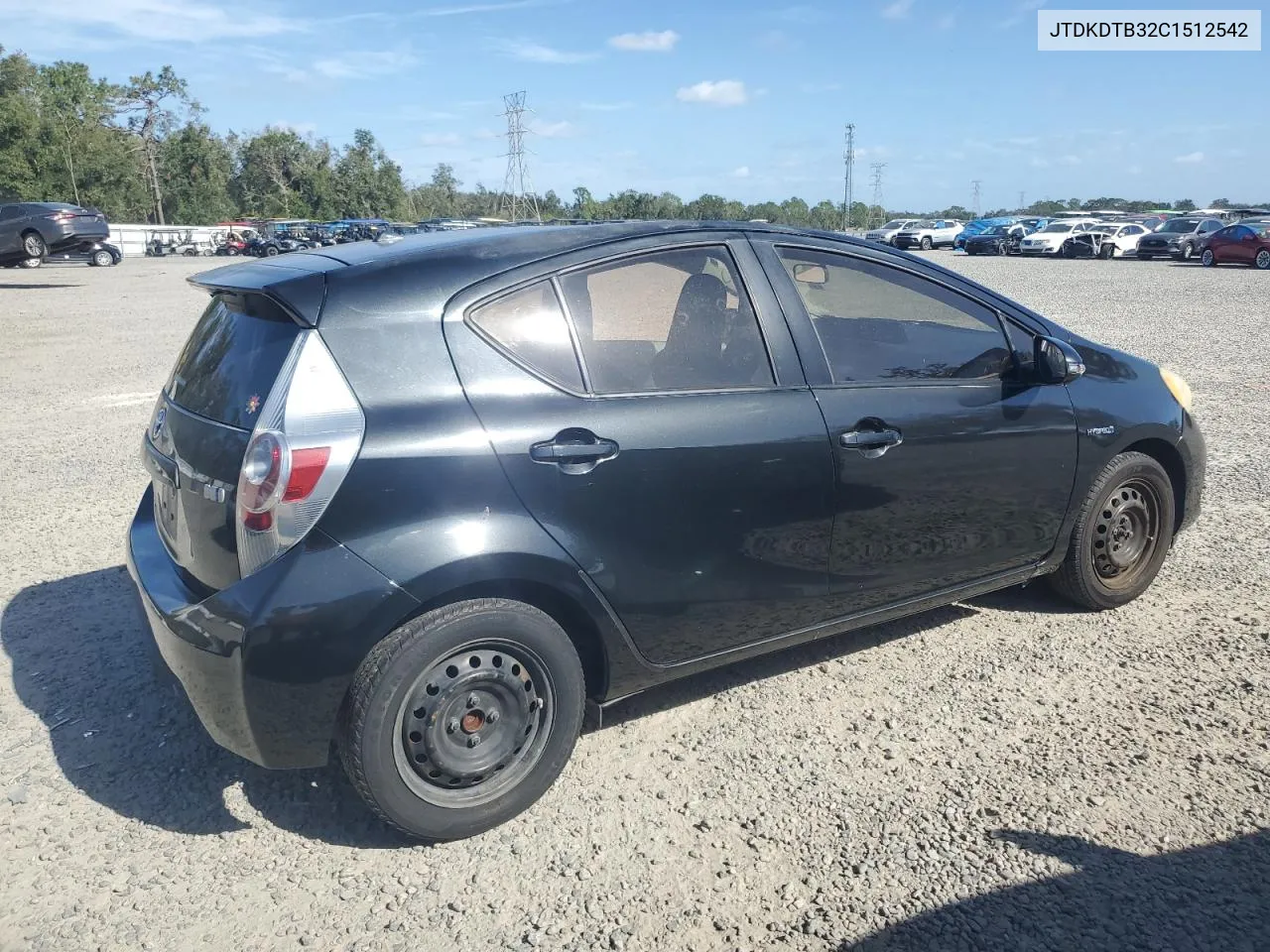 2012 Toyota Prius C VIN: JTDKDTB32C1512542 Lot: 80713804