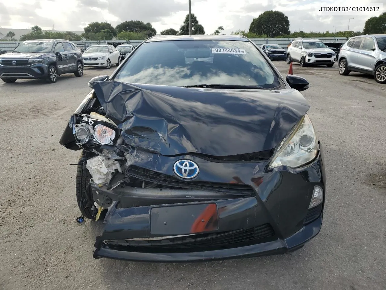 2012 Toyota Prius C VIN: JTDKDTB34C1016612 Lot: 80744534