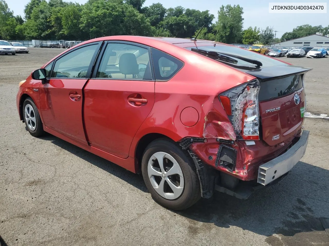 2013 Toyota Prius VIN: JTDKN3DU4D0342470 Lot: 62922684