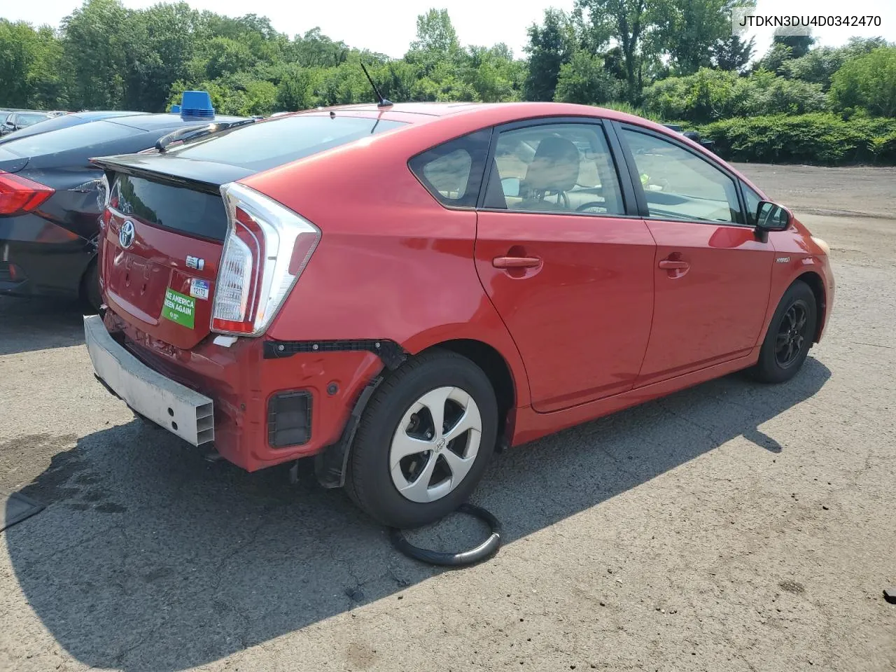 2013 Toyota Prius VIN: JTDKN3DU4D0342470 Lot: 62922684