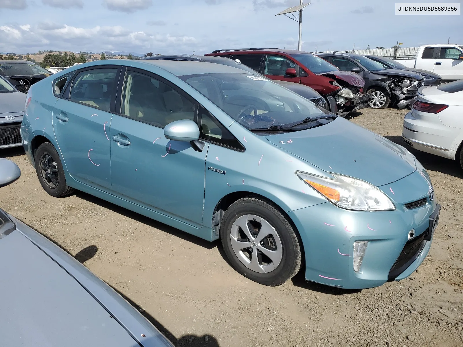 2013 Toyota Prius VIN: JTDKN3DU5D5689356 Lot: 68731784