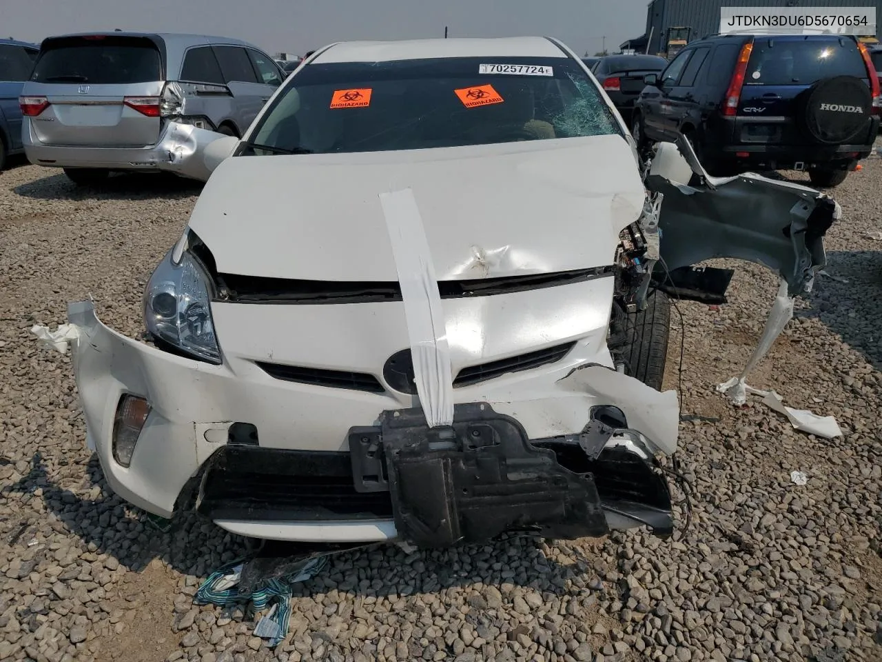 2013 Toyota Prius VIN: JTDKN3DU6D5670654 Lot: 70257724