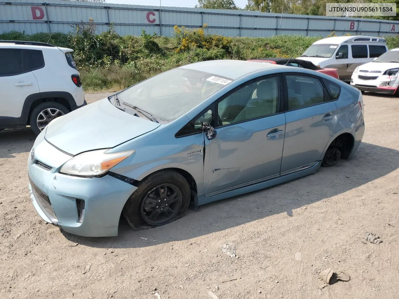 2013 Toyota Prius VIN: JTDKN3DU9D5611534 Lot: 70391104