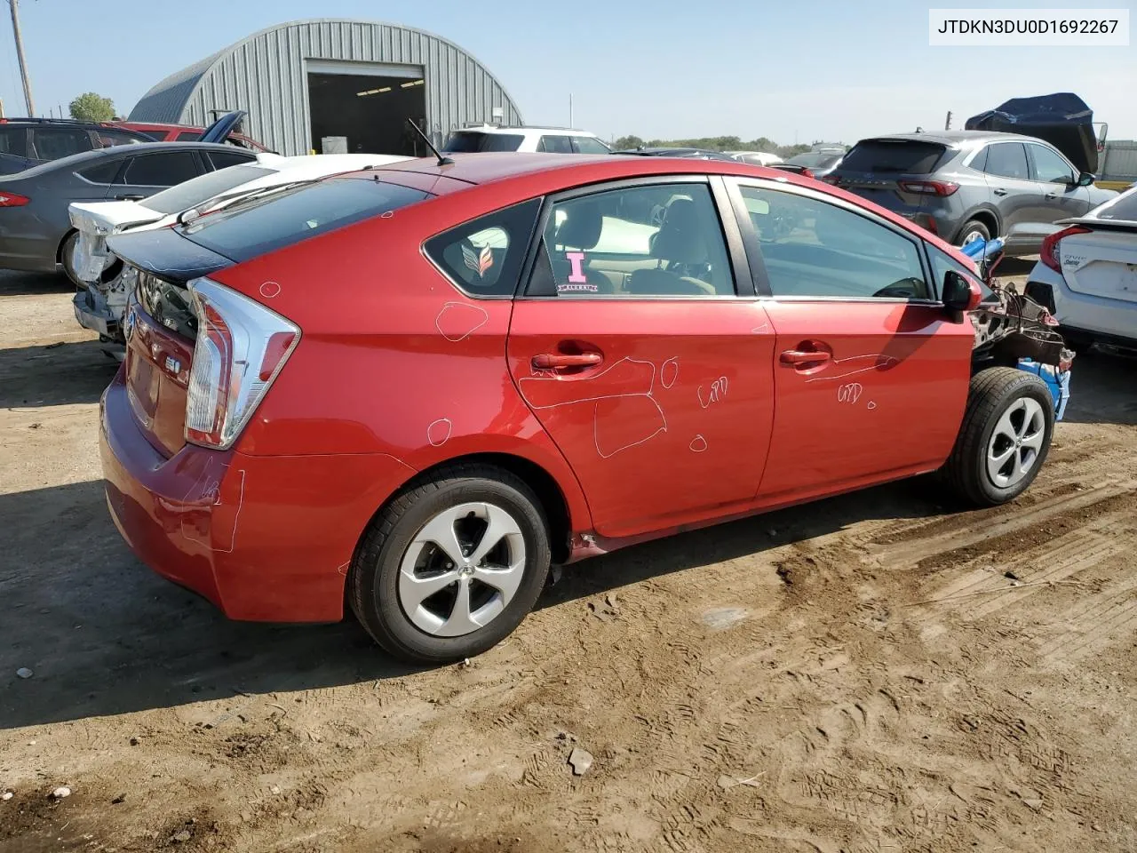 2013 Toyota Prius VIN: JTDKN3DU0D1692267 Lot: 70753084