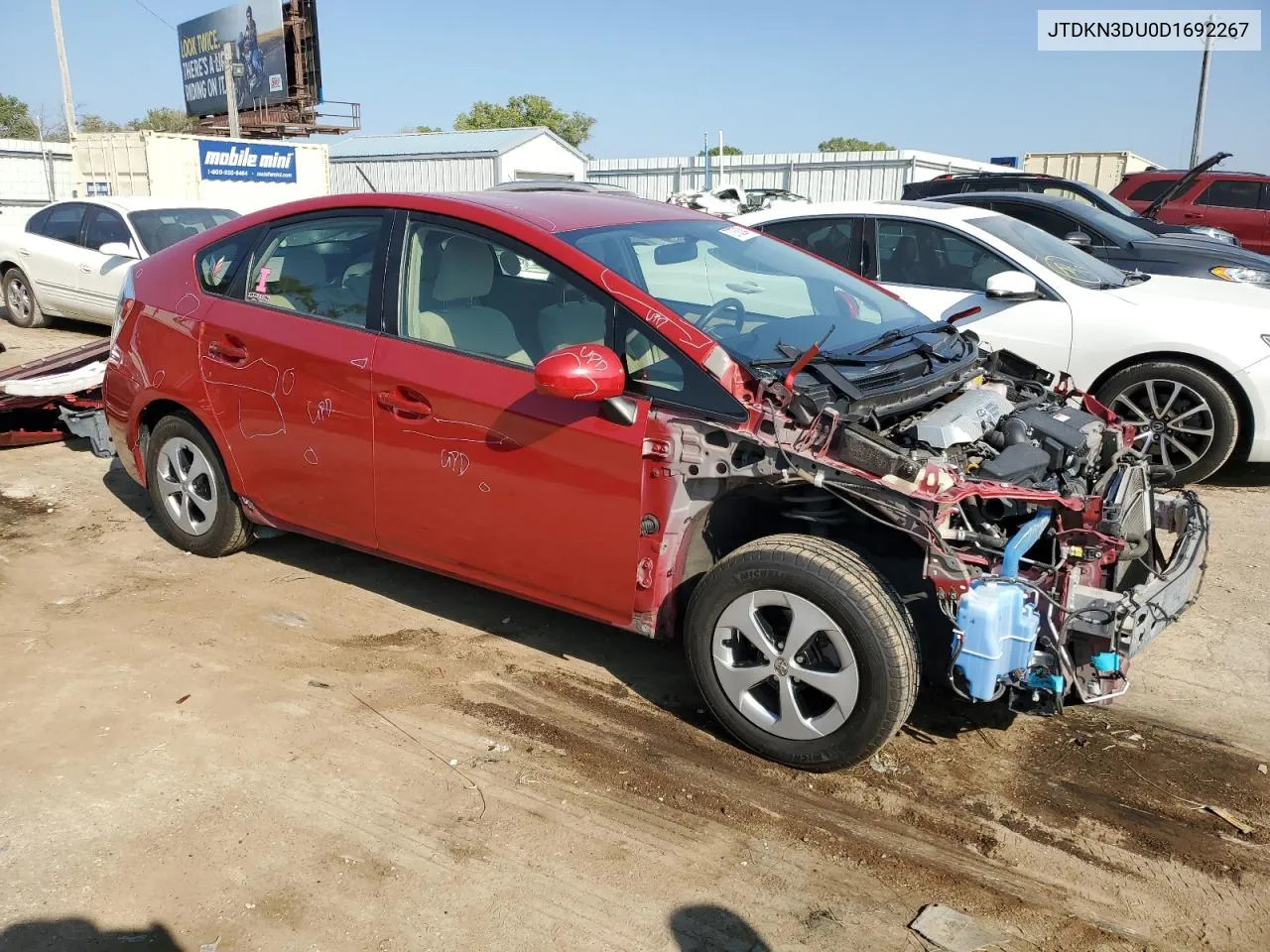 2013 Toyota Prius VIN: JTDKN3DU0D1692267 Lot: 70753084