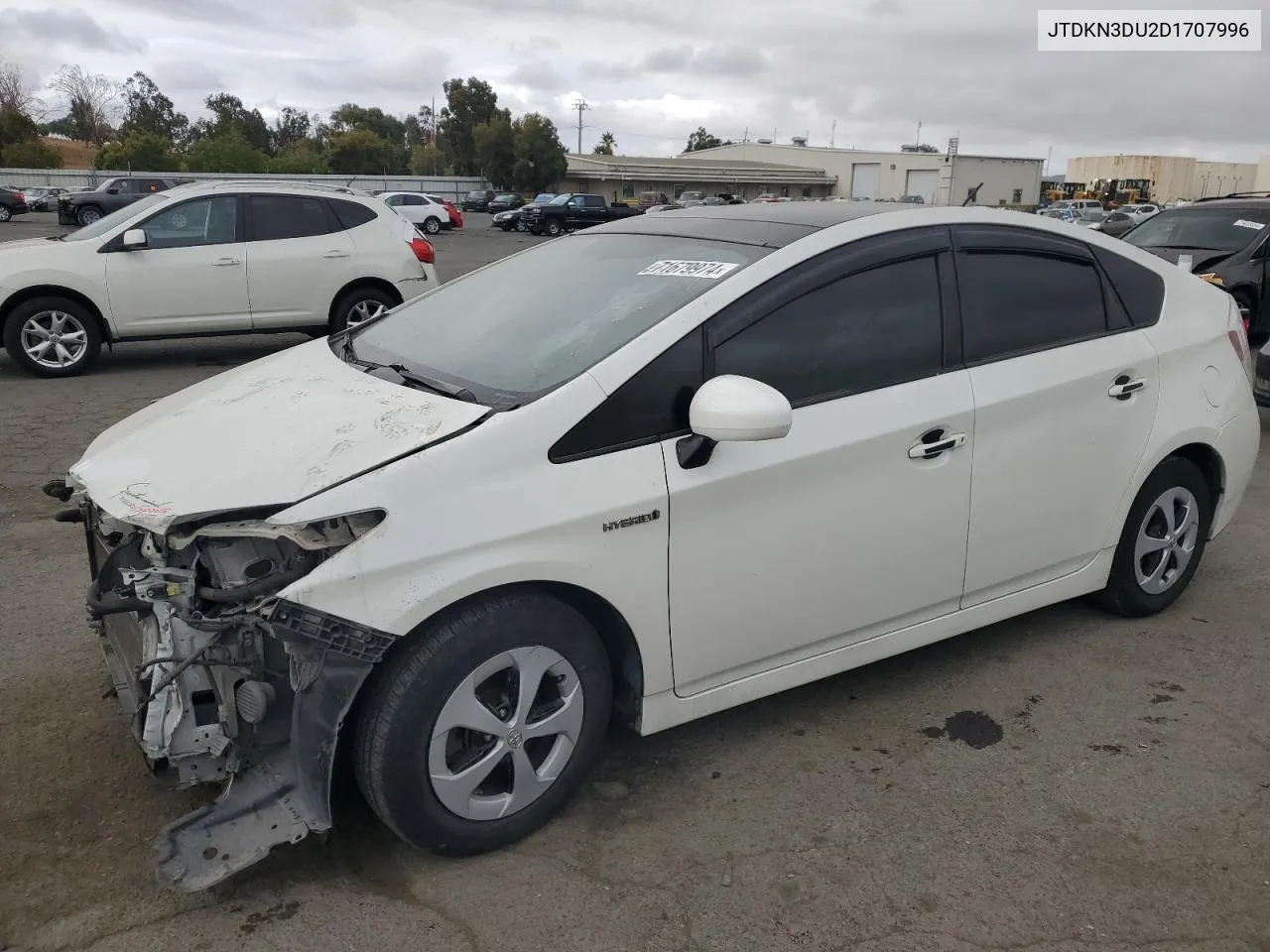 2013 Toyota Prius VIN: JTDKN3DU2D1707996 Lot: 71679974