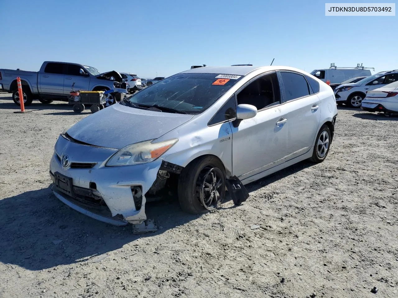 2013 Toyota Prius VIN: JTDKN3DU8D5703492 Lot: 72085804