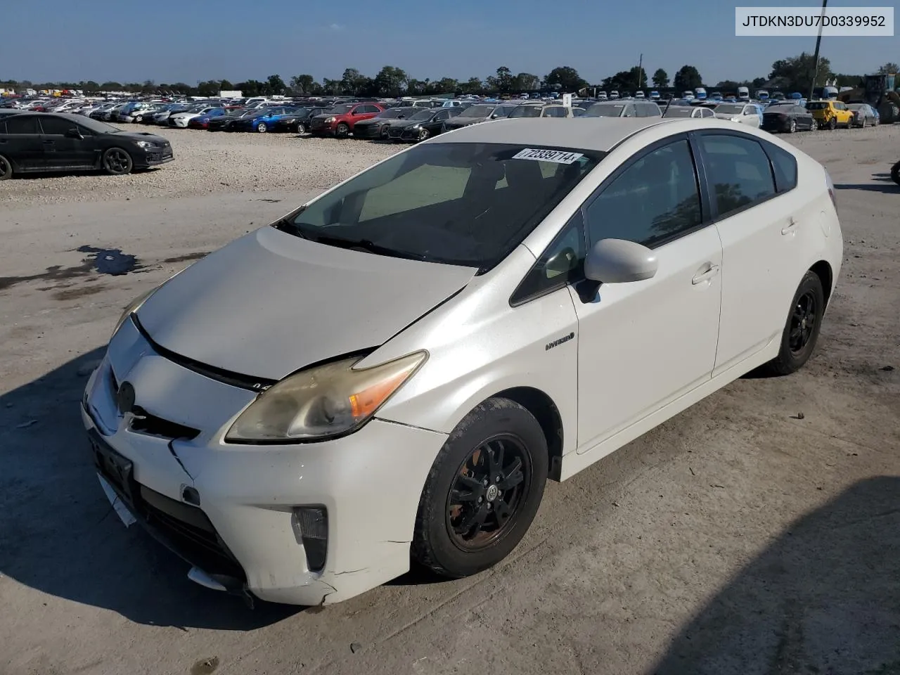 2013 Toyota Prius VIN: JTDKN3DU7D0339952 Lot: 72339714