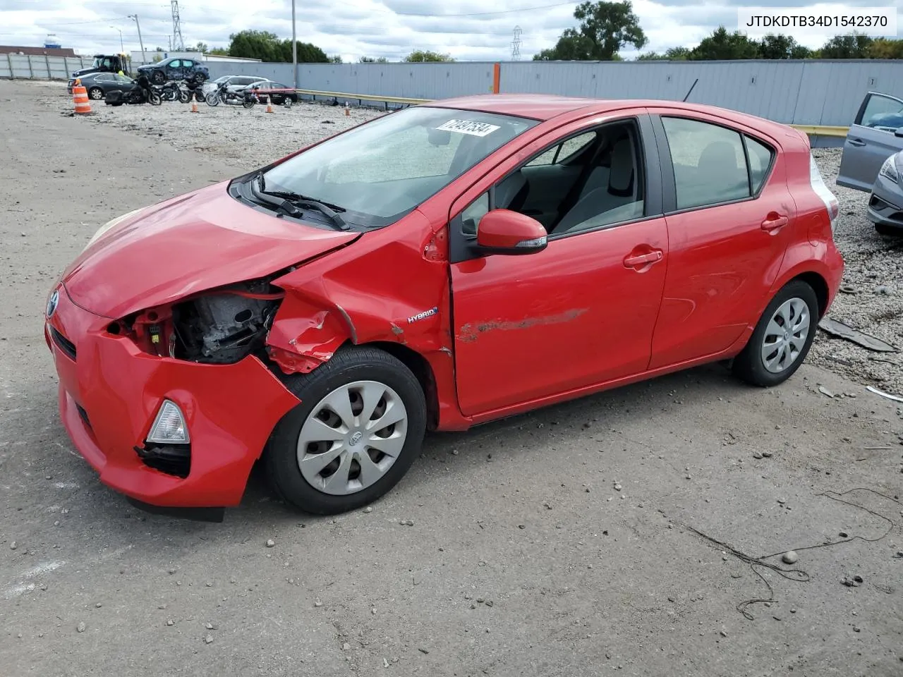 2013 Toyota Prius C VIN: JTDKDTB34D1542370 Lot: 72497534