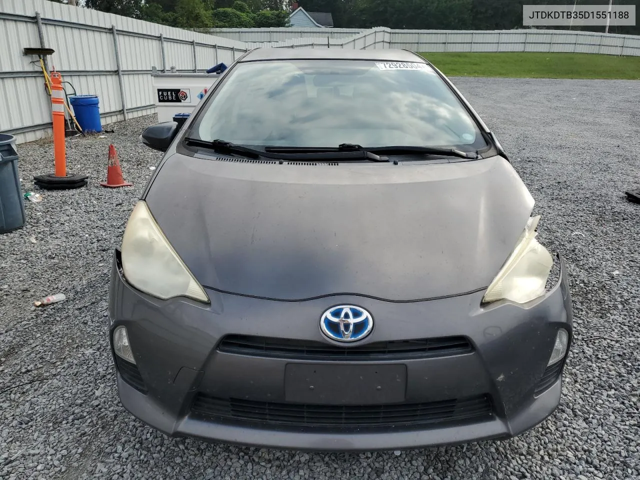 2013 Toyota Prius C VIN: JTDKDTB35D1551188 Lot: 72928504