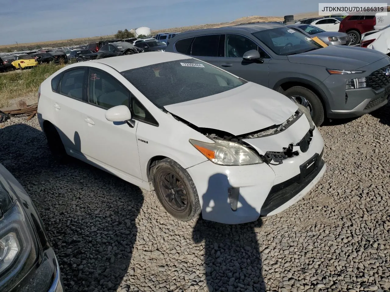 2013 Toyota Prius VIN: JTDKN3DU7D1686319 Lot: 72990484