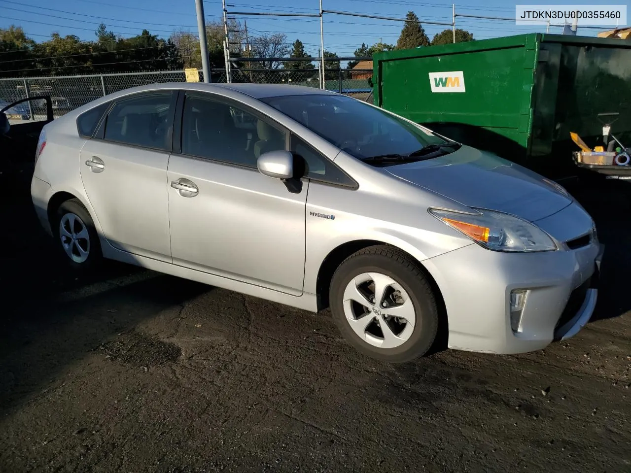 2013 Toyota Prius VIN: JTDKN3DU0D0355460 Lot: 73607014