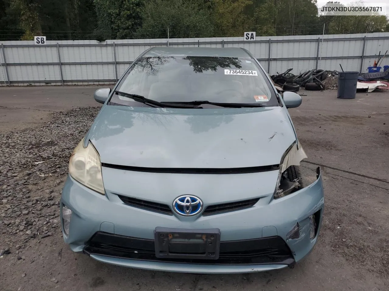 2013 Toyota Prius VIN: JTDKN3DU3D5567871 Lot: 73645234