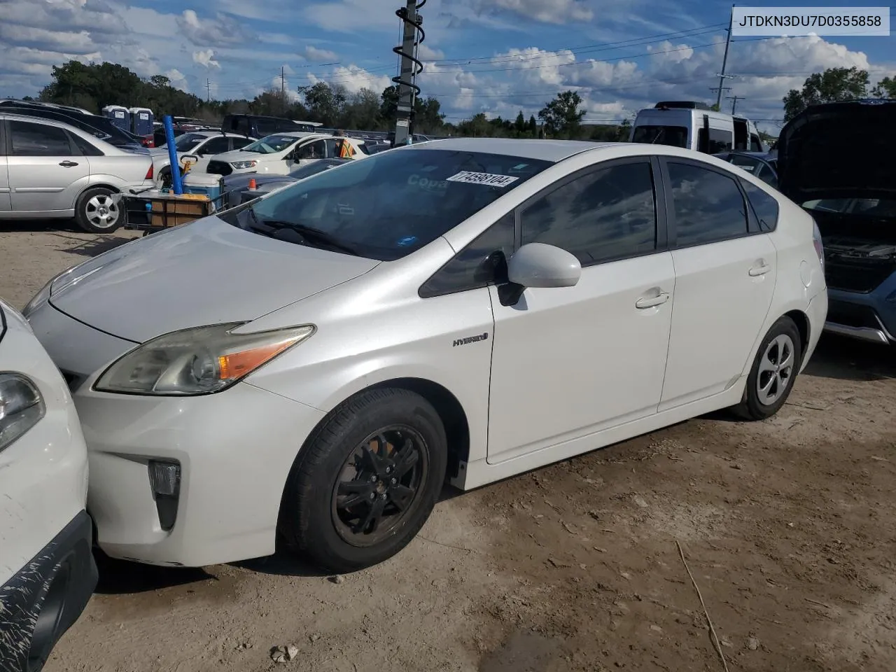 2013 Toyota Prius VIN: JTDKN3DU7D0355858 Lot: 74598104