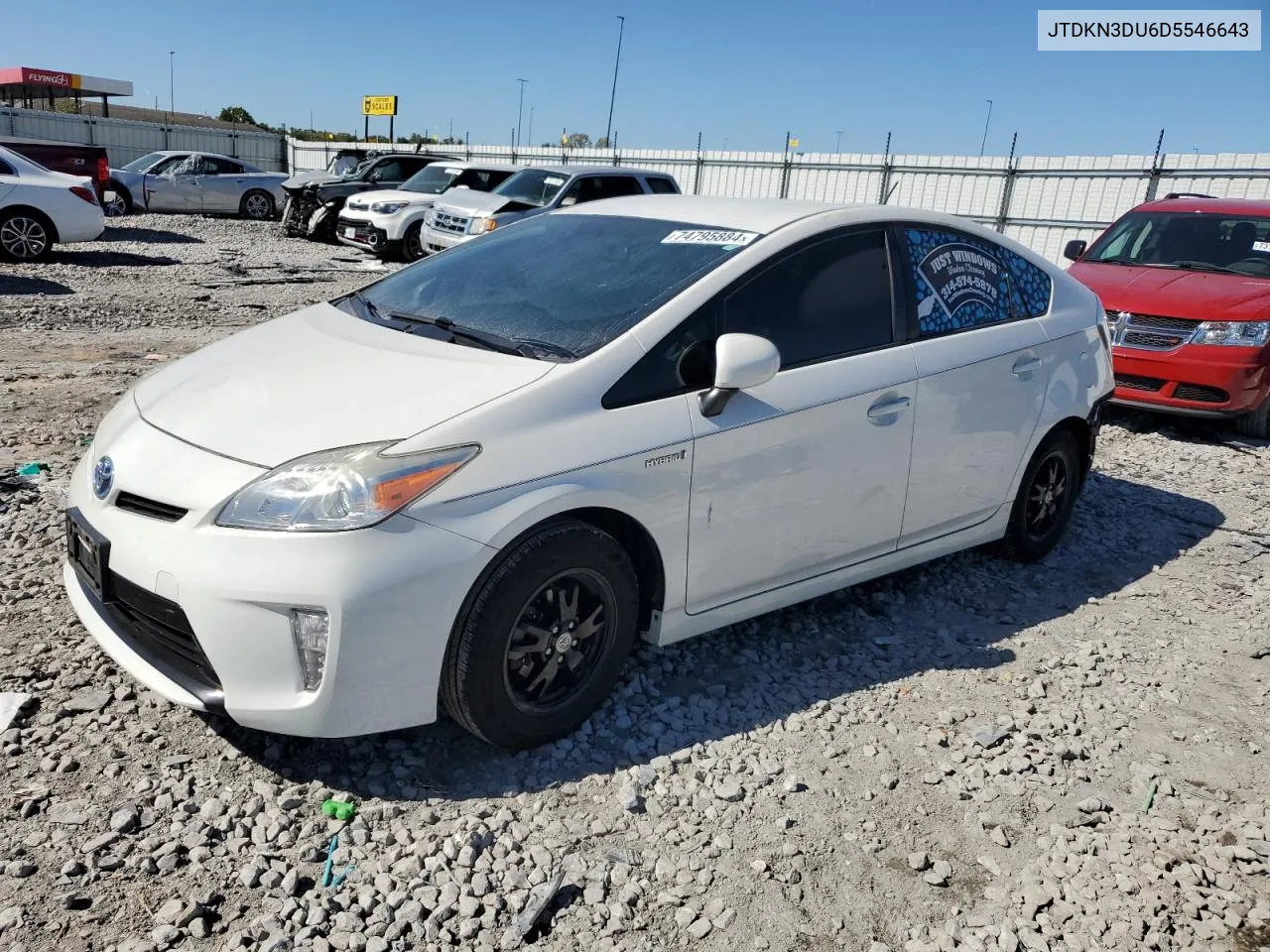 2013 Toyota Prius VIN: JTDKN3DU6D5546643 Lot: 74795884