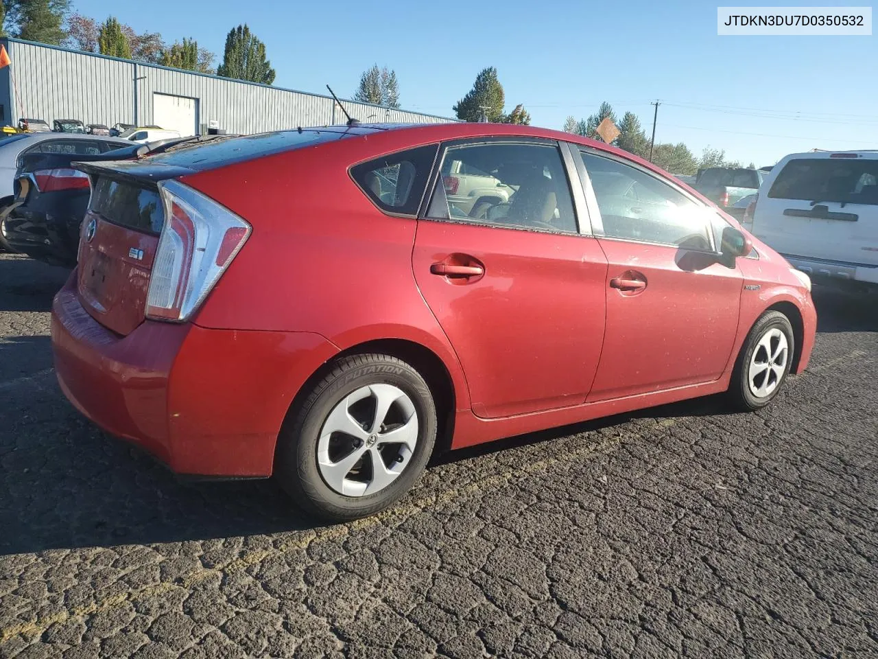 2013 Toyota Prius VIN: JTDKN3DU7D0350532 Lot: 75025834