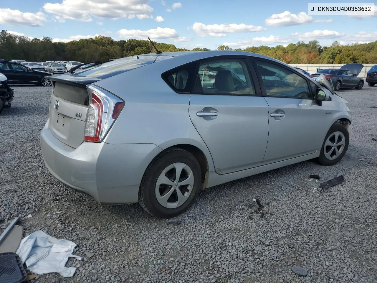 2013 Toyota Prius VIN: JTDKN3DU4D0353632 Lot: 75753884