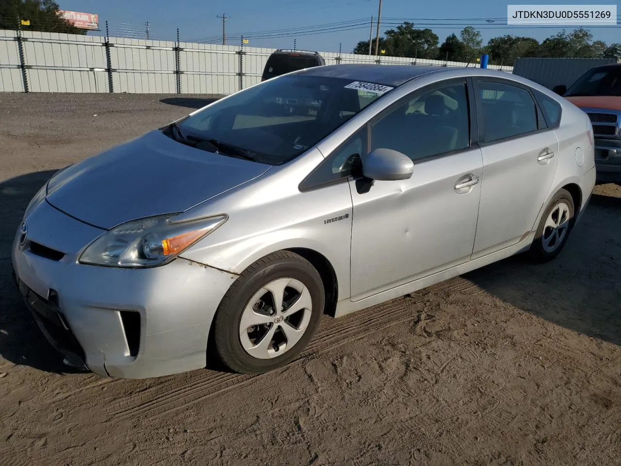 2013 Toyota Prius VIN: JTDKN3DU0D5551269 Lot: 75840884