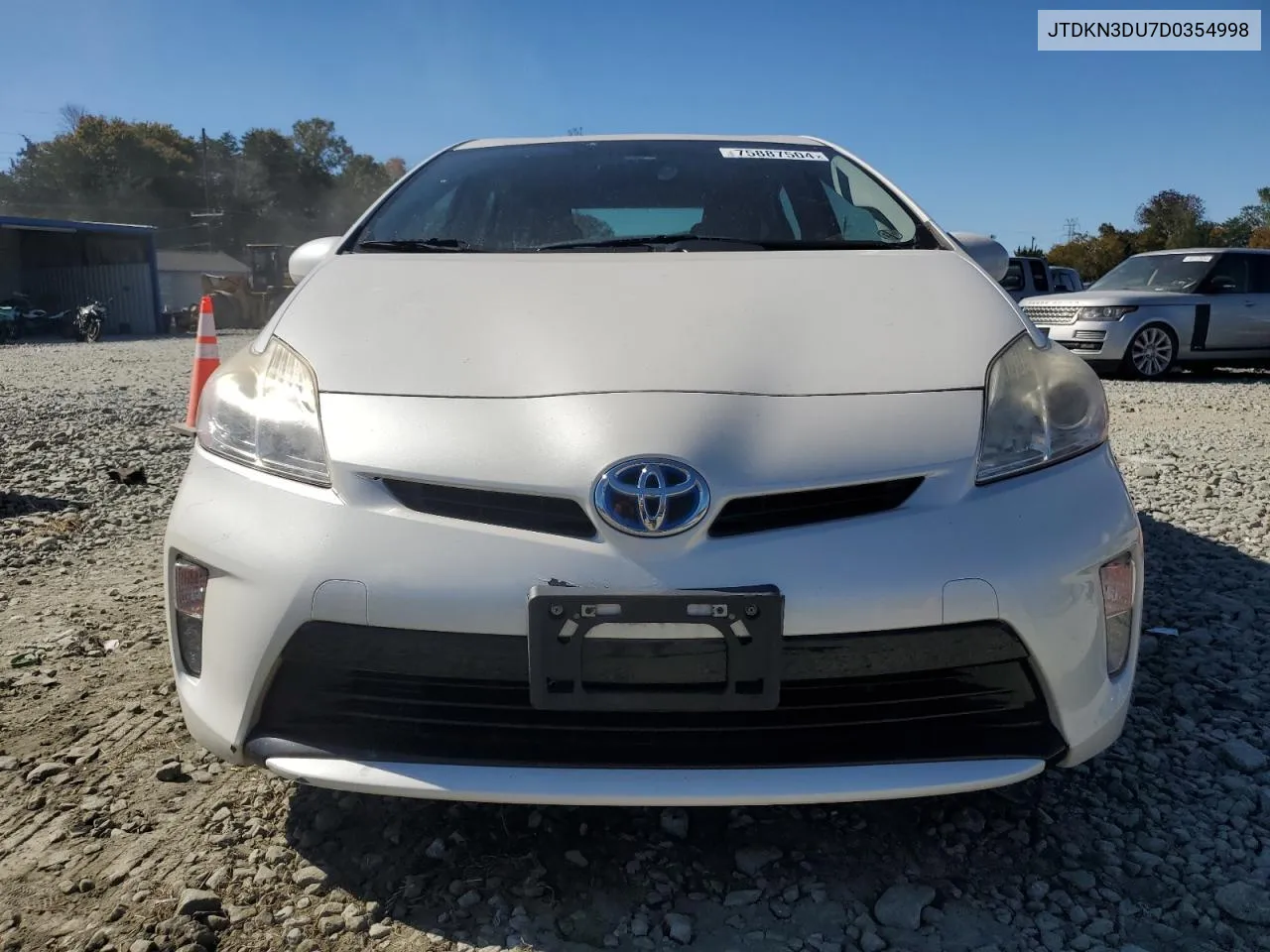 2013 Toyota Prius VIN: JTDKN3DU7D0354998 Lot: 75887504