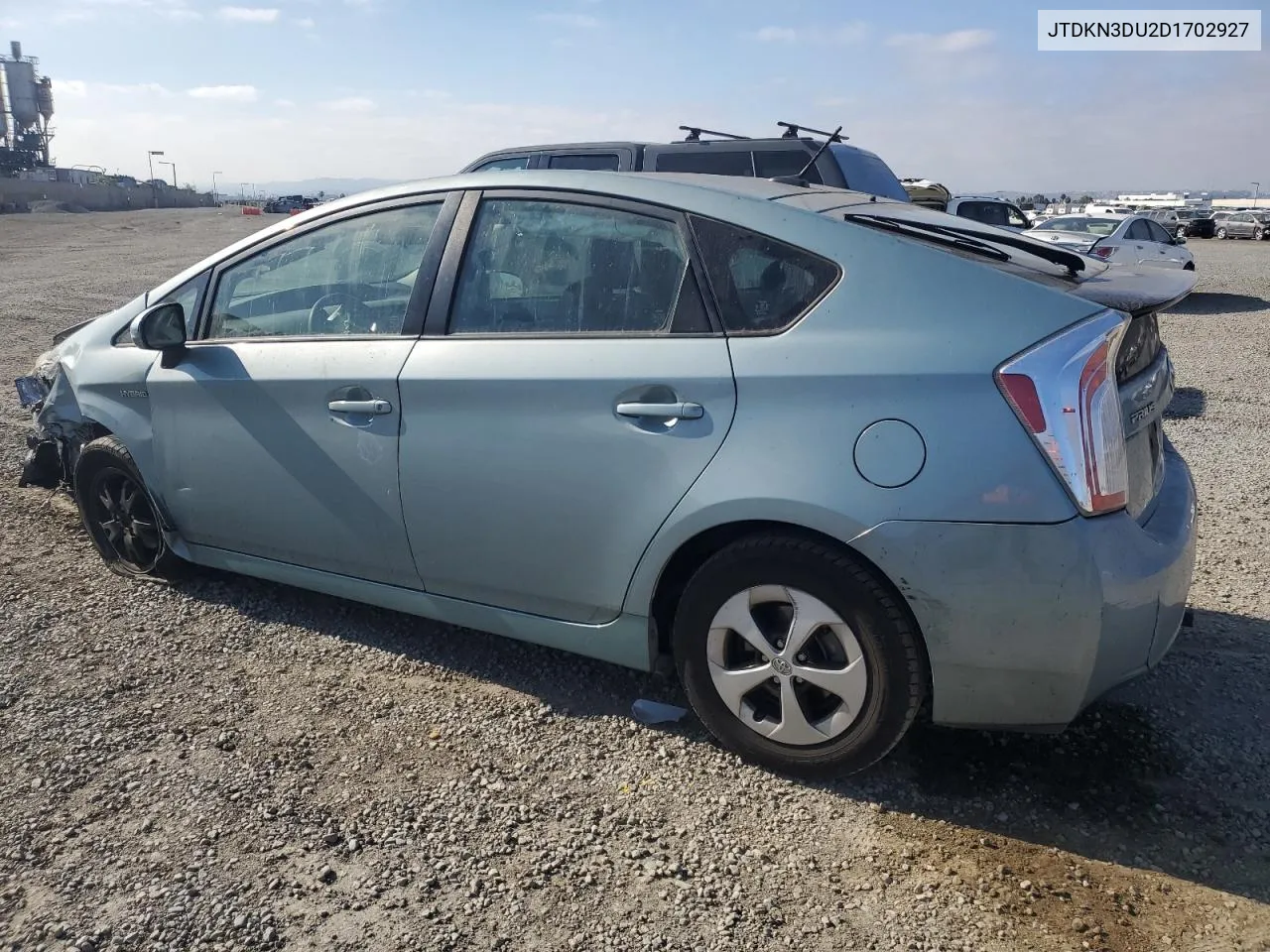 2013 Toyota Prius VIN: JTDKN3DU2D1702927 Lot: 75916974