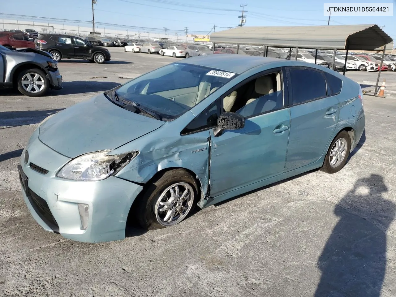 2013 Toyota Prius VIN: JTDKN3DU1D5564421 Lot: 76943514