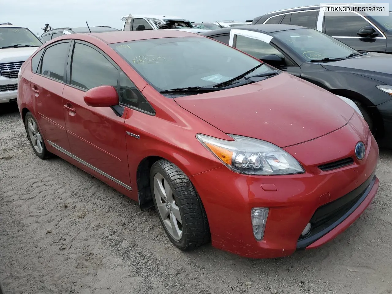 2013 Toyota Prius VIN: JTDKN3DU5D5598751 Lot: 77017354