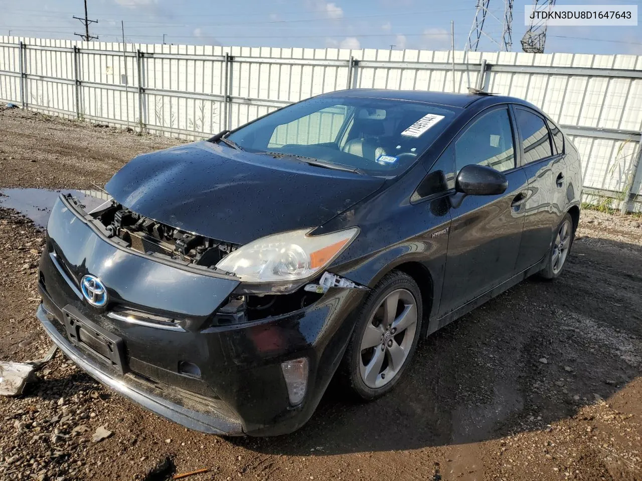 2013 Toyota Prius VIN: JTDKN3DU8D1647643 Lot: 77495744