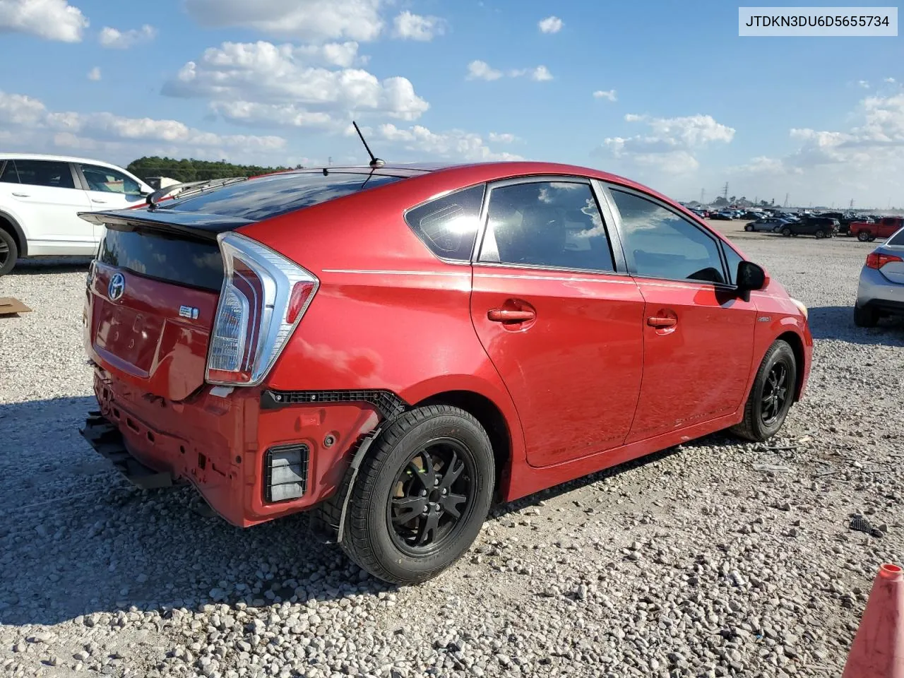 2013 Toyota Prius VIN: JTDKN3DU6D5655734 Lot: 80204684