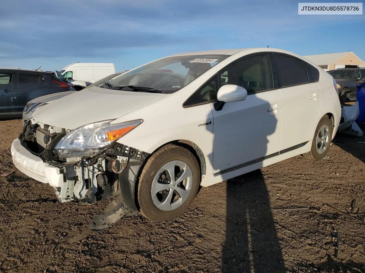 2013 Toyota Prius VIN: JTDKN3DU8D5578736 Lot: 80858964