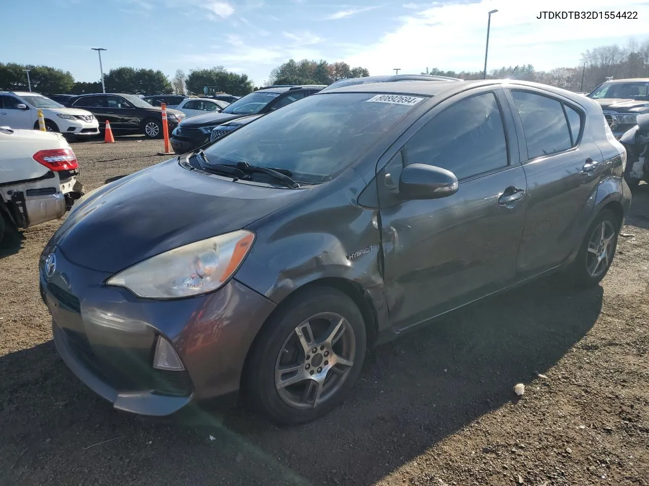 2013 Toyota Prius C VIN: JTDKDTB32D1554422 Lot: 80892694