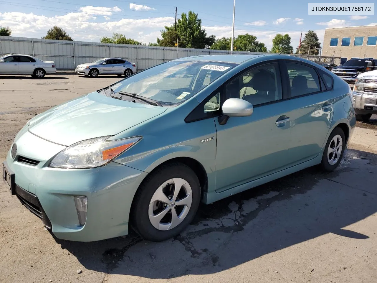 JTDKN3DU0E1758172 2014 Toyota Prius