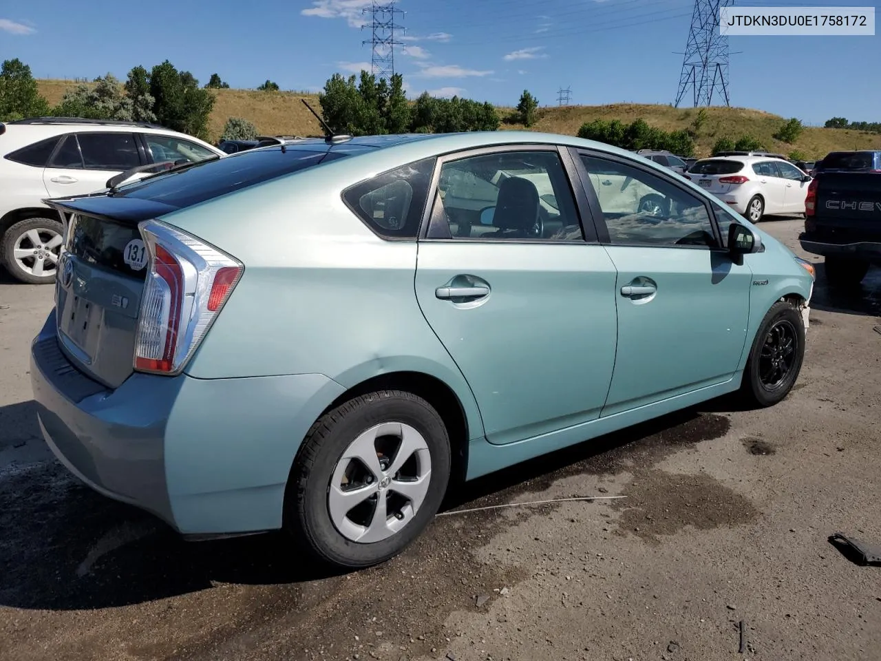 JTDKN3DU0E1758172 2014 Toyota Prius