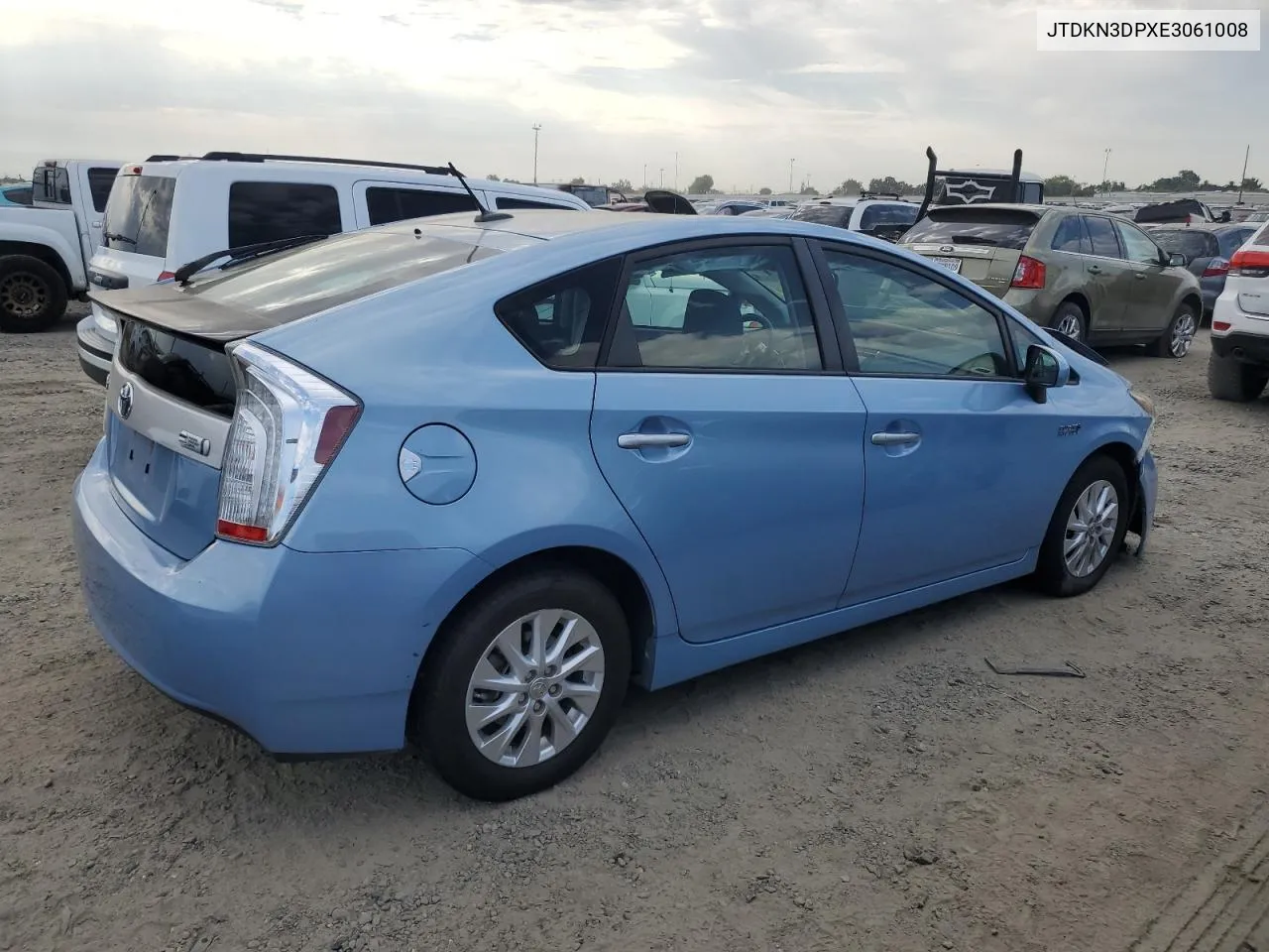 2014 Toyota Prius Plug-In VIN: JTDKN3DPXE3061008 Lot: 64228614