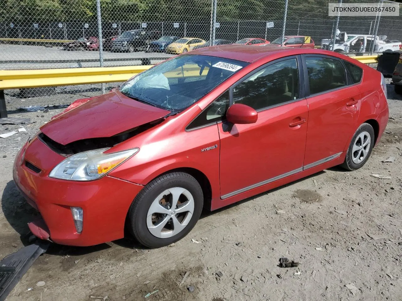 2014 Toyota Prius VIN: JTDKN3DU0E0367450 Lot: 67696394