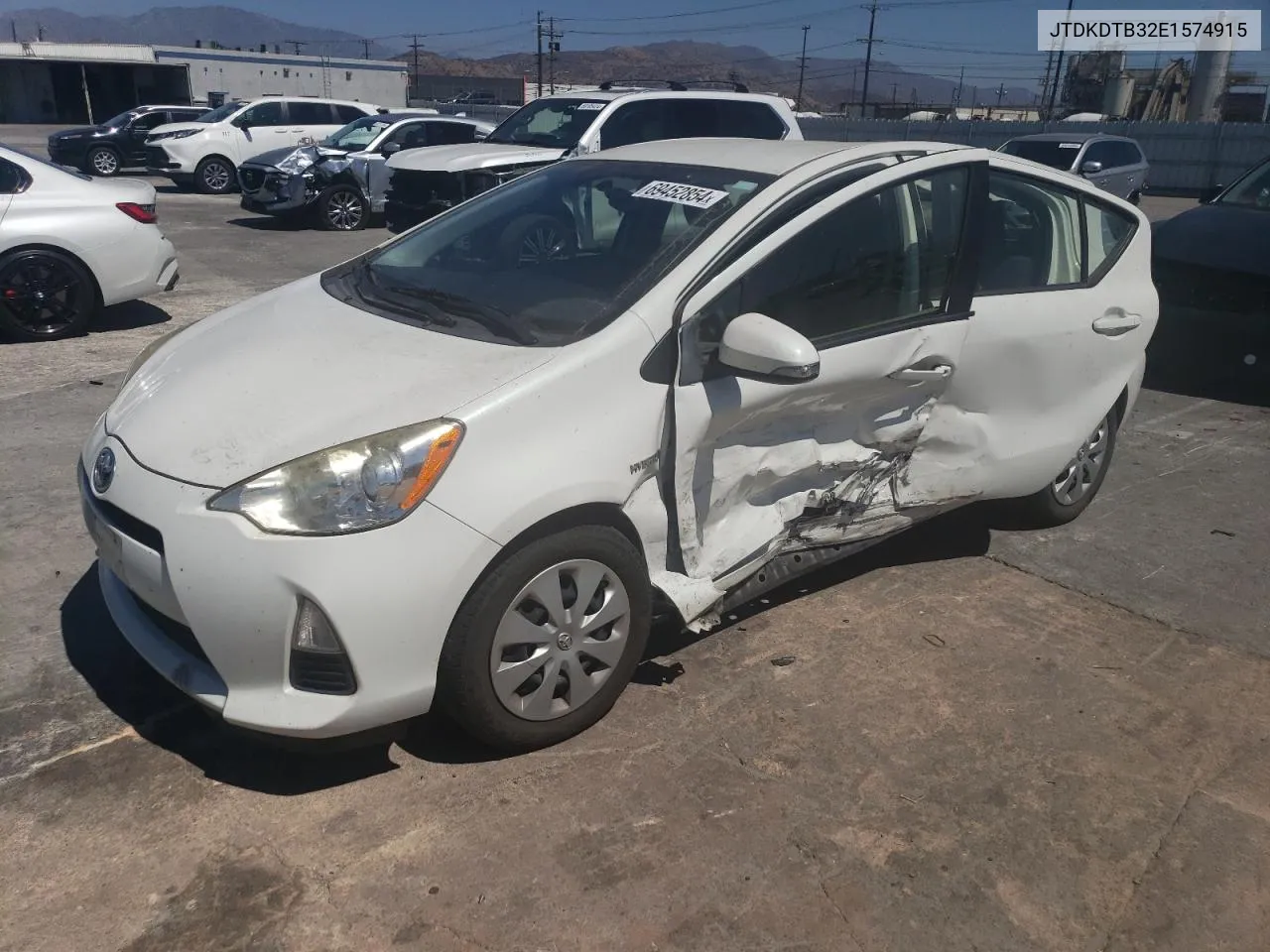 2014 Toyota Prius C VIN: JTDKDTB32E1574915 Lot: 69452854