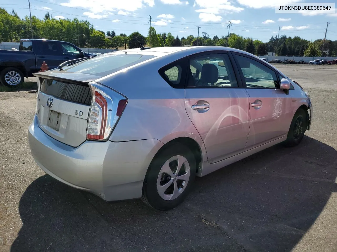 2014 Toyota Prius VIN: JTDKN3DU8E0389647 Lot: 69625404