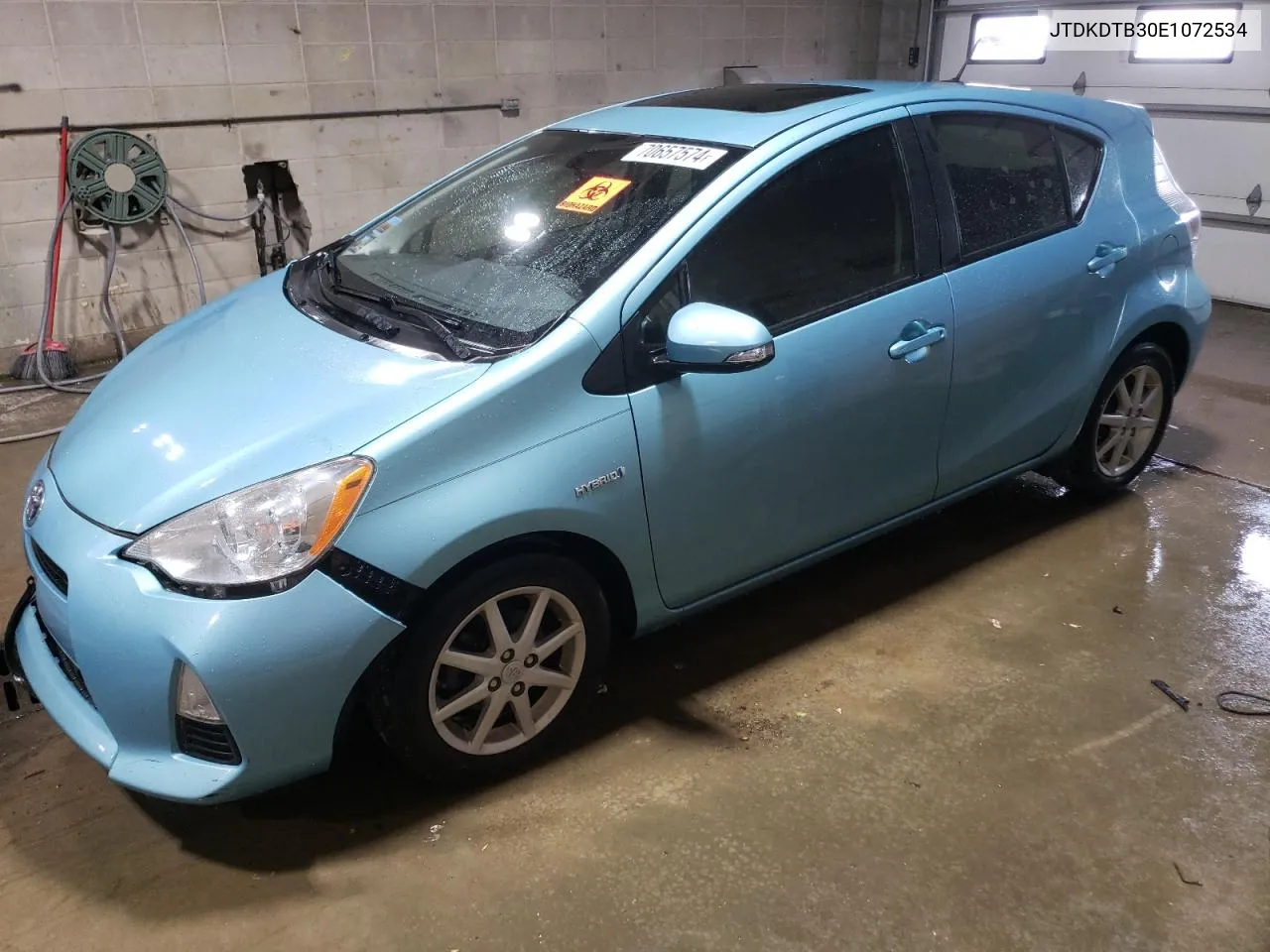 2014 Toyota Prius C VIN: JTDKDTB30E1072534 Lot: 70657574