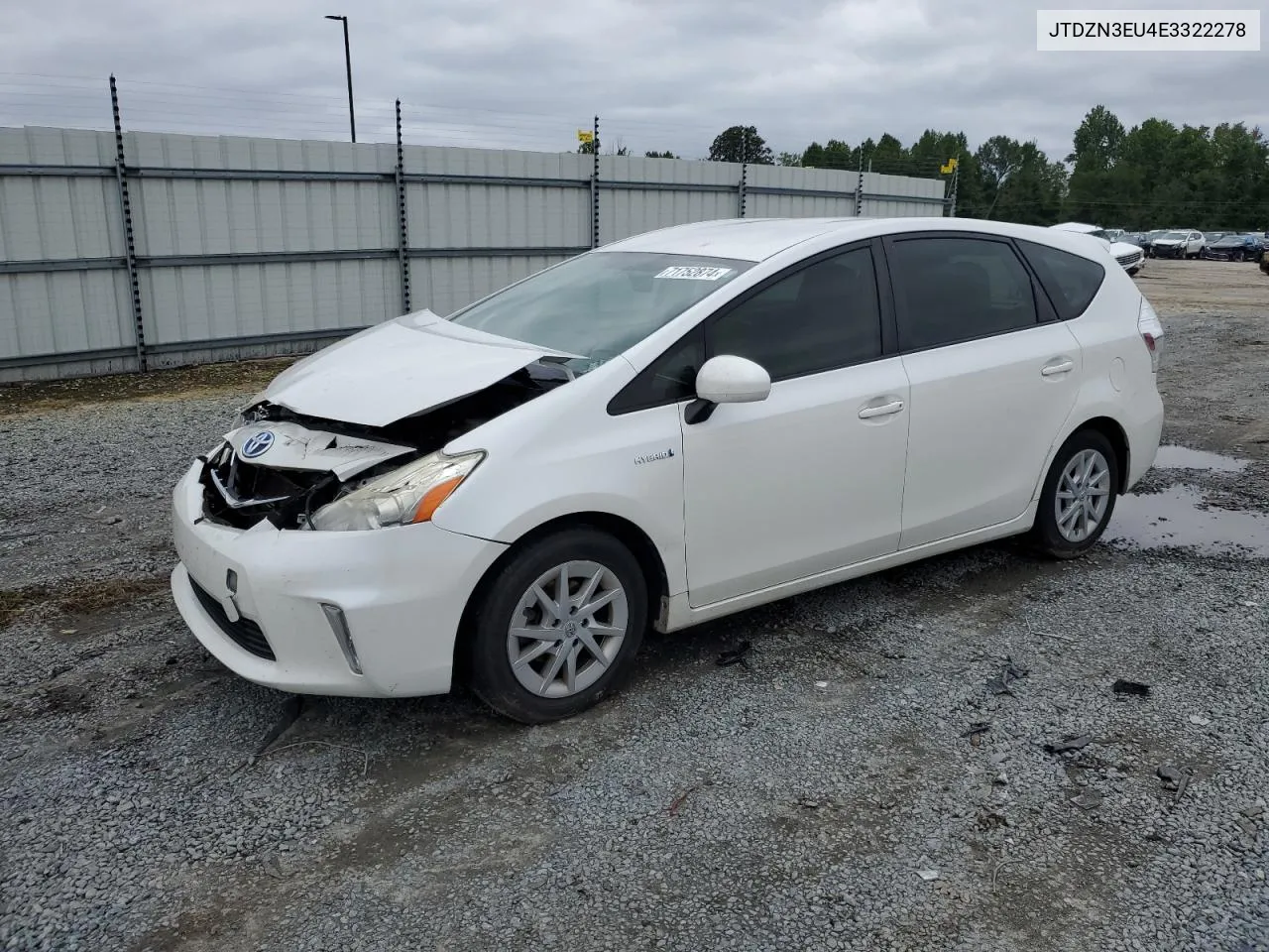 2014 Toyota Prius V VIN: JTDZN3EU4E3322278 Lot: 71752874