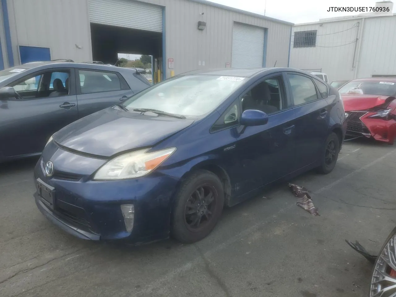 2014 Toyota Prius VIN: JTDKN3DU5E1760936 Lot: 71851774