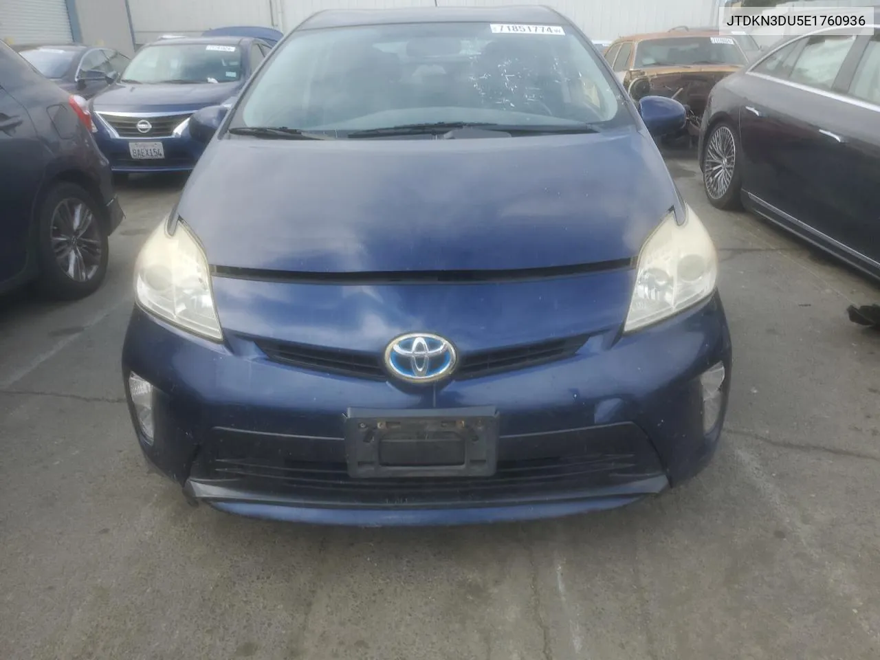 2014 Toyota Prius VIN: JTDKN3DU5E1760936 Lot: 71851774