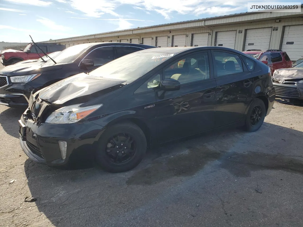 2014 Toyota Prius VIN: JTDKN3DU1E0363259 Lot: 72577994