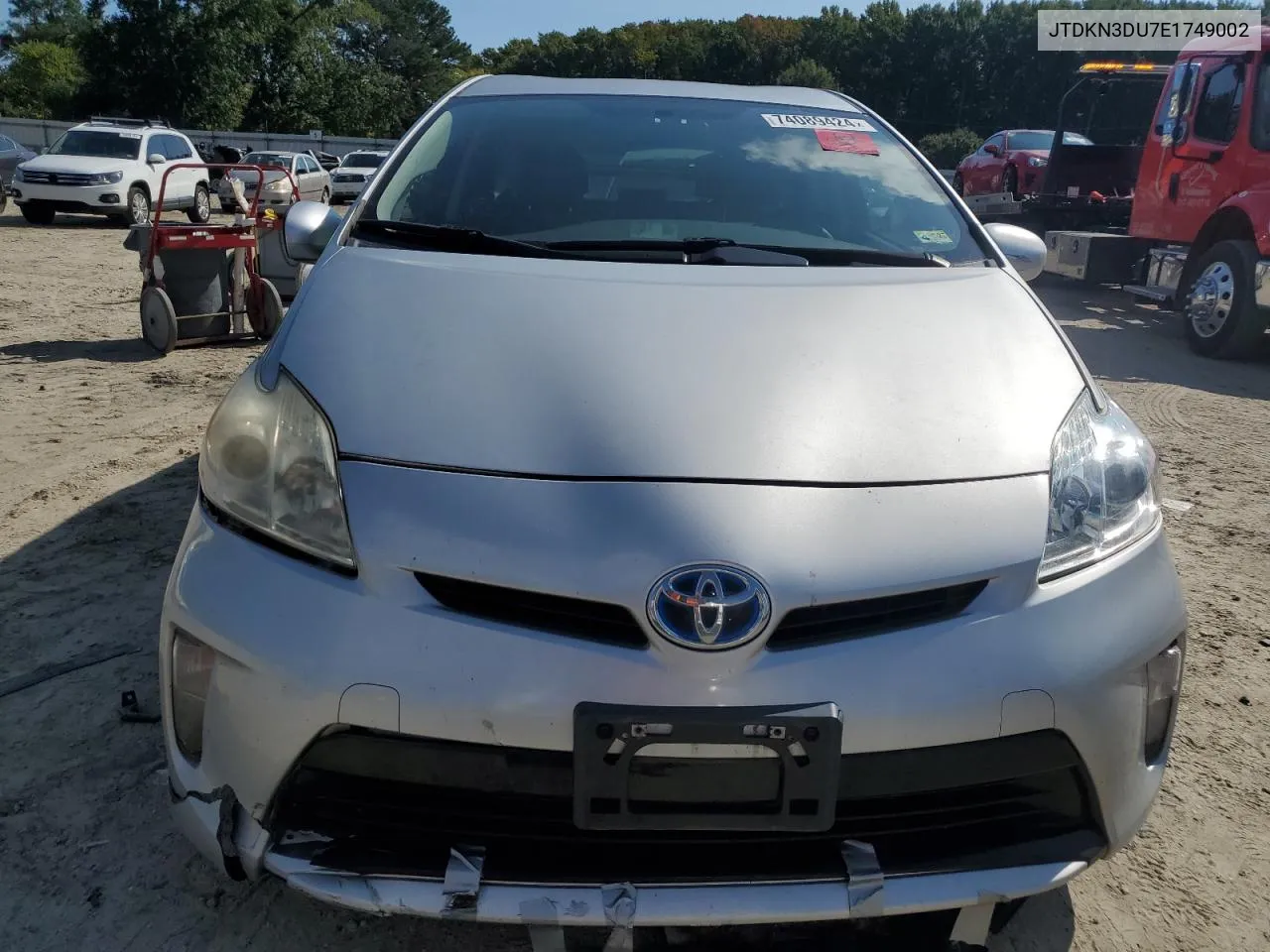 2014 Toyota Prius VIN: JTDKN3DU7E1749002 Lot: 74089424